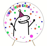 Meme ’How Beautiful Man’ Round Backdrop for Photoshoot Fun