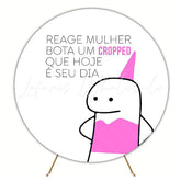 Meme ’React Woman’ Round Backdrop for Fun Moments Together