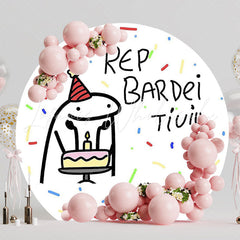 Meme Rep Bardei Tiuiu Round Backdrop for Fun Party