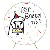 Meme Rep Bardei Tiuiu Round Backdrop for Fun Party