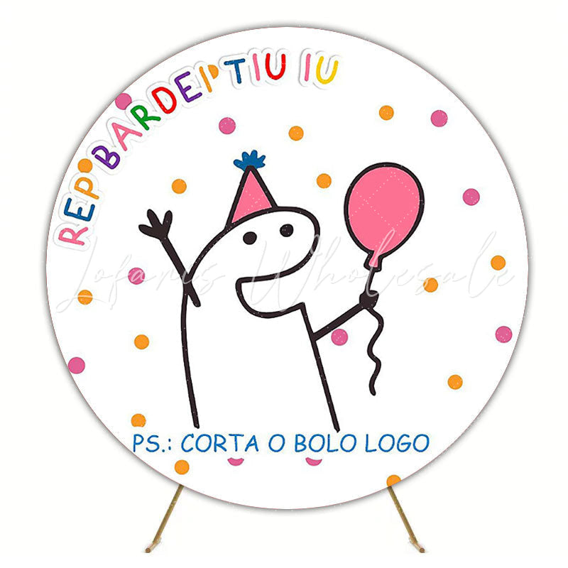 Meme Repi Bardei Tiuiu Cut the Cake Round Backdrop