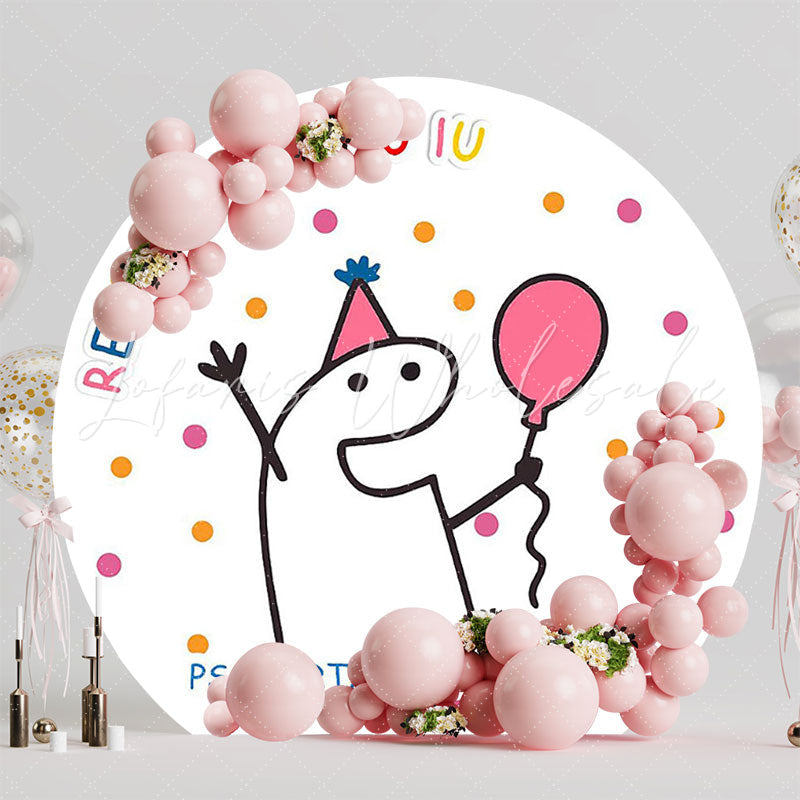 Meme Repi Bardei Tiuiu Cut the Cake Round Backdrop