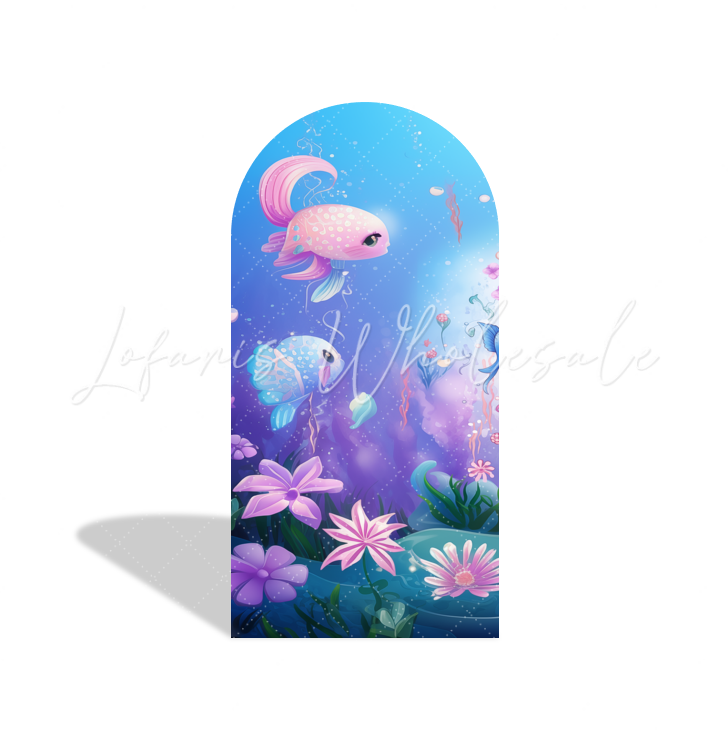 Mermaid Birthday Baby Shower Party Background Arch Backdrop Wall Cloth Cover