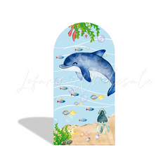 Mermaid Happy Birthday Baby Shower Party Arch Backdrop Wall Cloth Cover