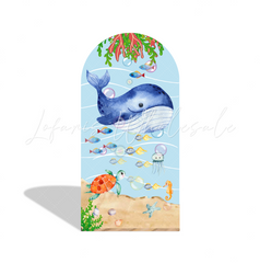 Mermaid Happy Birthday Baby Shower Party Arch Backdrop Wall Cloth Cover