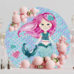 Mermaid Model 1 Round Backdrop for Fantasy Party Fun
