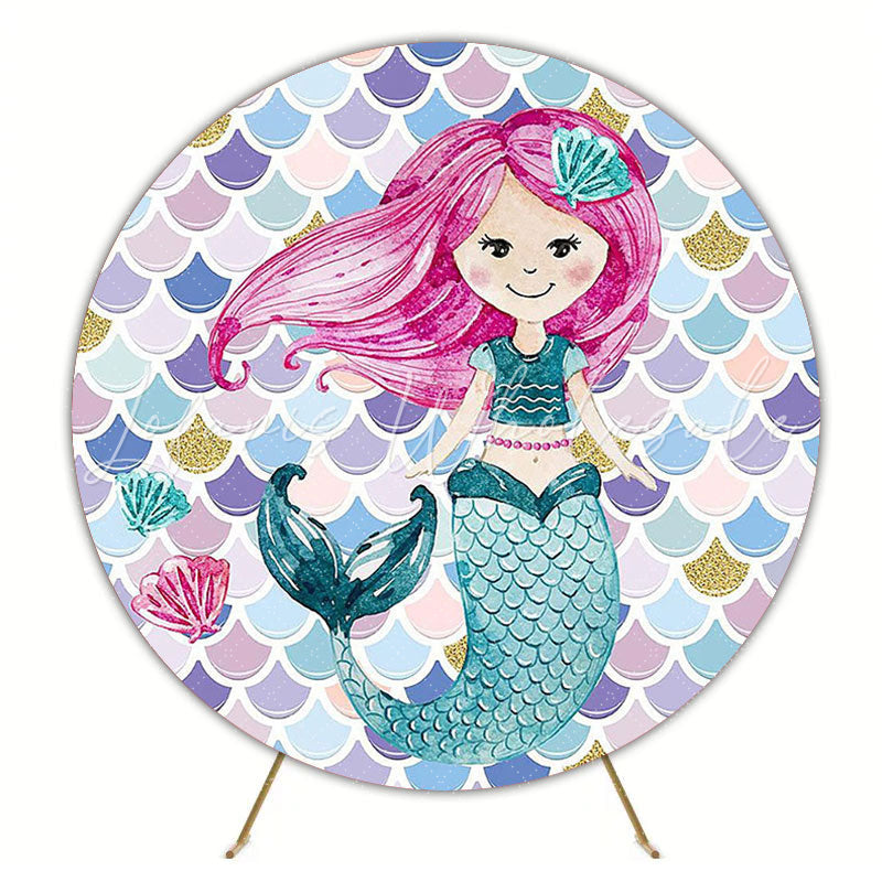 Mermaid Model 2 Magical Round Backdrop for Event