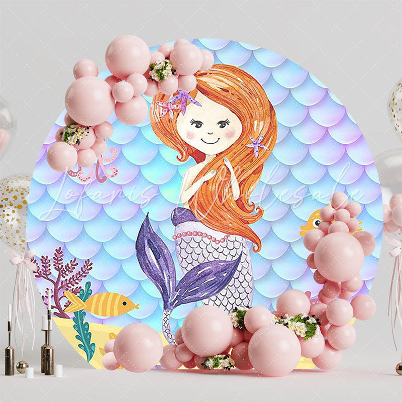 Mermaid Model 5 Round Backdrop for Fantasy Fun Party