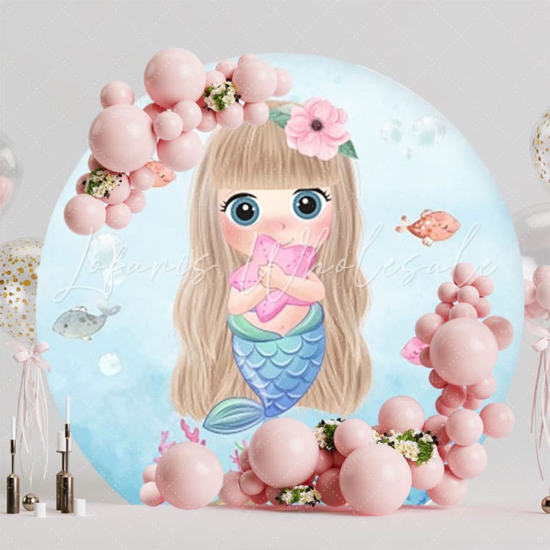 Mermaid Ocean Fantasy Round Backdrop For Underwater Celebrations