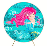 Mermaid Ocean Fantasy Round Backdrop For Underwater Party Theme