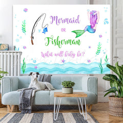 Lofaris Mermaid Or Fisherman Under The Sea Baby Shower Backdrop