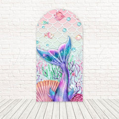 Mermaid Scales Ocean Sparkle Arch Backdrop For Underwater Party