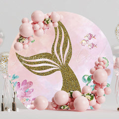 Mermaid Tail Glitter Round Backdrop for Sparkling Vibes