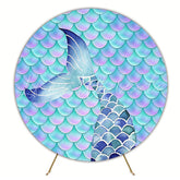 Mermaid Tail Round Backdrop for Underwater Celebration