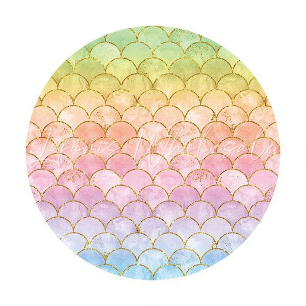 Lofaris Mermaid Theme Round Baby Shower Party Backdrop For Girl