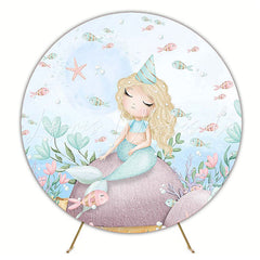 Mermaids Sea Bottom Magical Round Backdrop for Underwater Party