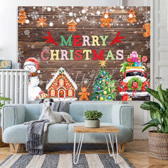 Lofaris Merry Christmas Celebration Wooden Photoshoot Backdrops for Party