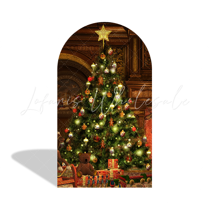 Merry Christmas Event Holiday Decoration Arch Backdrop Wall Cloth Cover