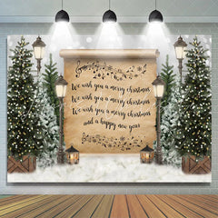 Lofaris Merry Christmas Lights Tree Snow Bokeh Backdrop for Party