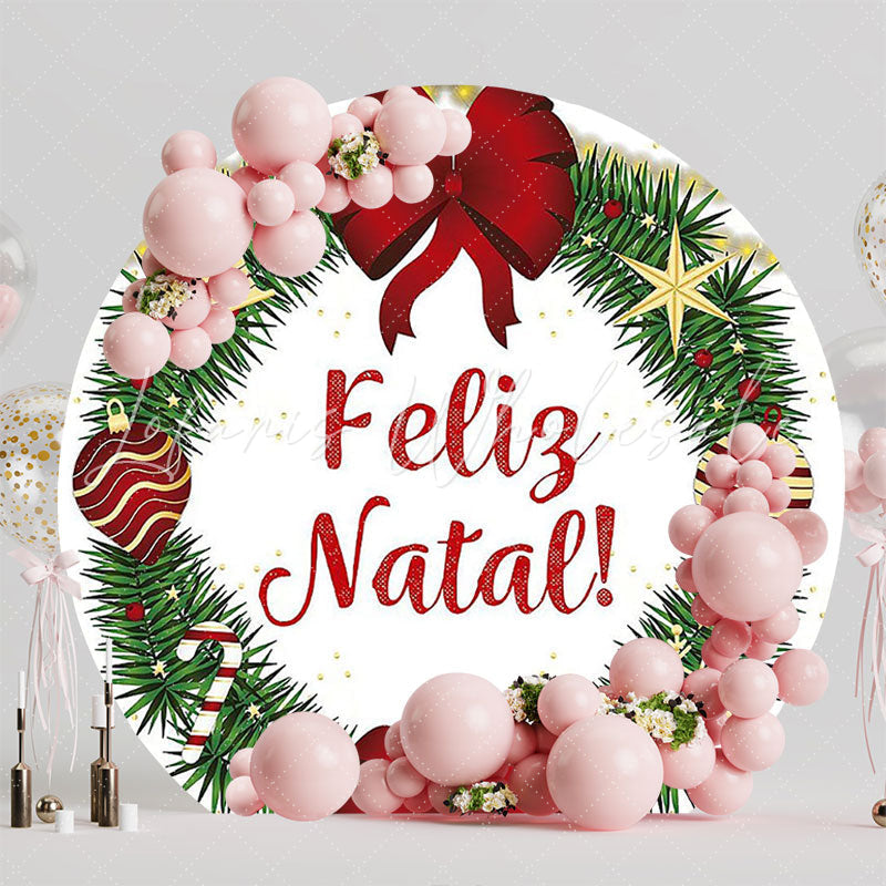 Merry Christmas Round Backdrop for Holiday Gatherings Decor
