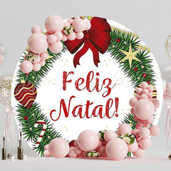 Merry Christmas Round Backdrop for Holiday Gatherings Decor