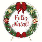 Merry Christmas Round Backdrop for Holiday Gatherings Decor