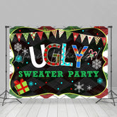 Lofaris Merry Christmas Ugly Sweater Party Holiday Backdrop