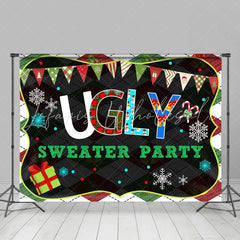 Lofaris Merry Christmas Ugly Sweater Party Holiday Backdrop