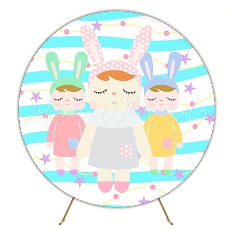 Metoo Doll Adorable Round Backdrop For Cute Kids Party Decor