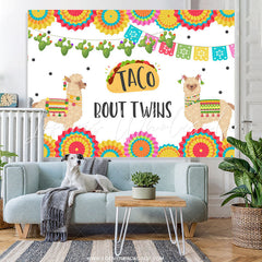 Lofaris Mexcia Taco Bout Twins Alpaca Baby Shower Backdrop