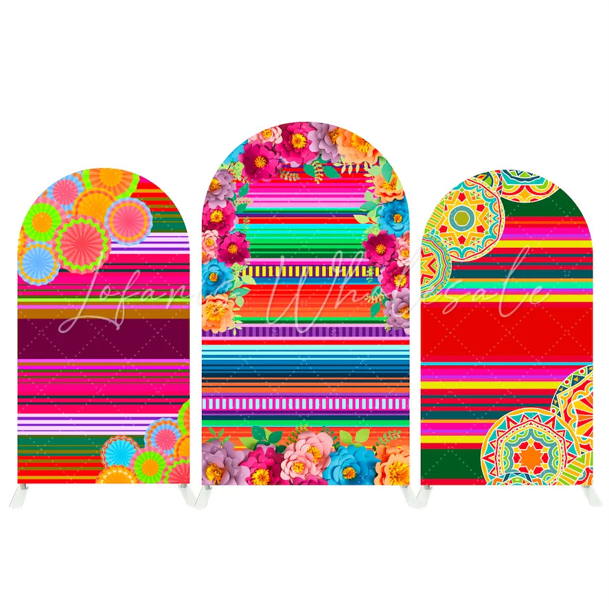 Mexican Fiesta Arch Backdrop Wall Cloth Cover