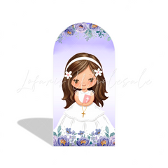 Mi Primera Comunion Mi Bautizo Chalice Baptism God Bless Party Arch Backdrop Wall Cloth Cover