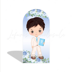 Mi Primera Comunion Mi Bautizo Chalice Baptism God Bless Party Arch Backdrop Wall Cloth Cover