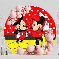 Mickey And Minnie Classic Round Backdrop For Cartoon Party