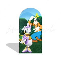 Mickey Mouse Happy Birthday Party Arch Backdrop Wall Cloth Cover