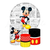Mickey Mouse Themed Round Backdrop and Cylinders Kit for Parties