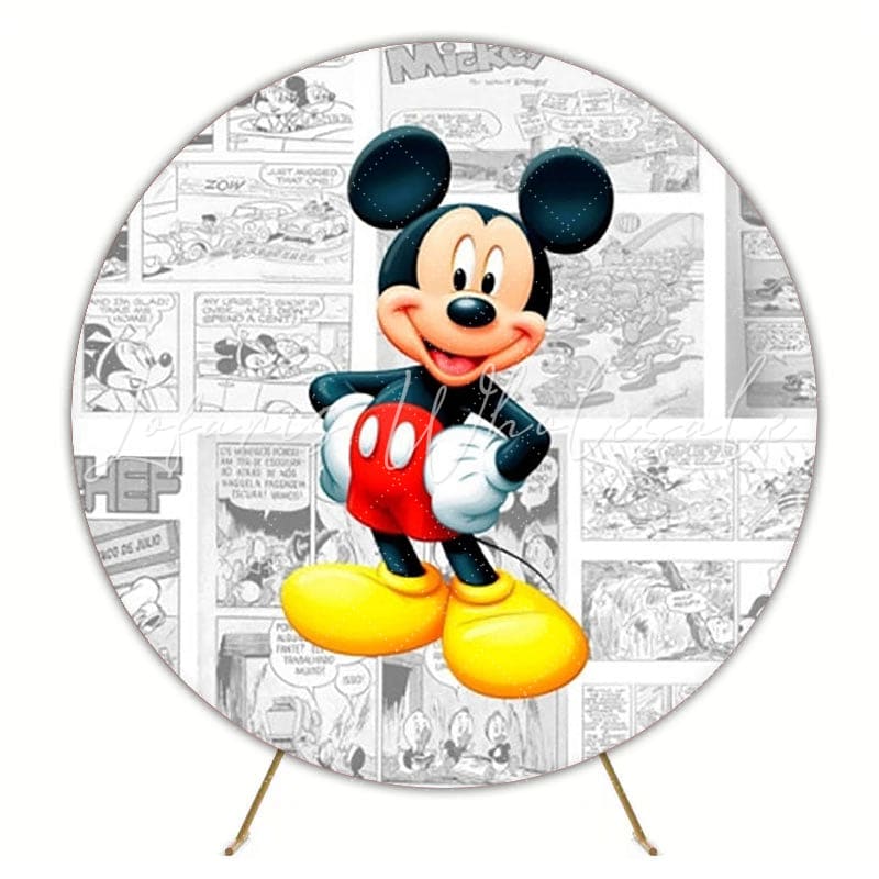 Mickey Round Backdrop For Birthday Party Celebration Theme