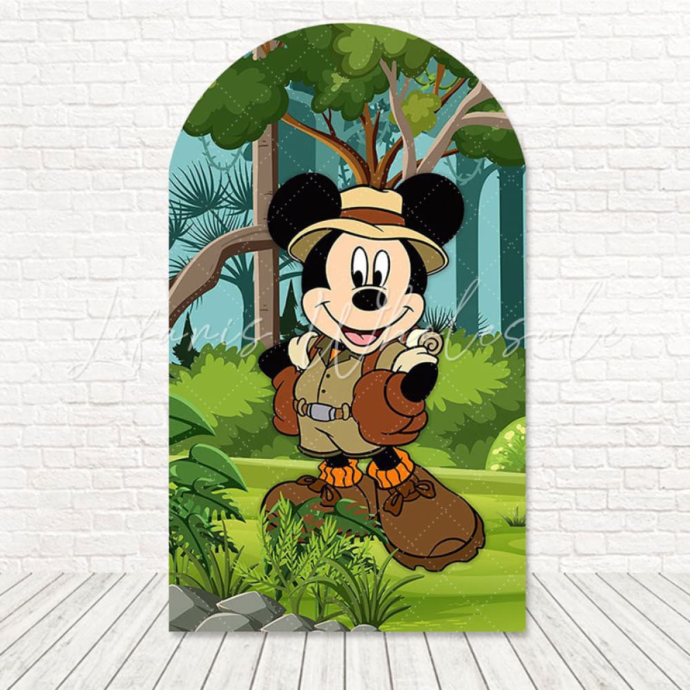 Mickey Safari Jungle Scout Arch Backdrop For Adventure Event