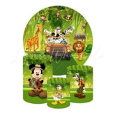 Mickey Safari Themed Round Backdrop and Cylinders Kit for Events