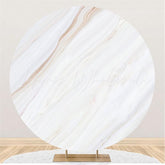 Lofaris Milky White Stripe Irregular Pattern Circle Backdrop For Party