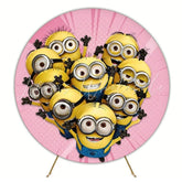 Minions Fun Adventure Round Backdrop For Cartoon Kids Party