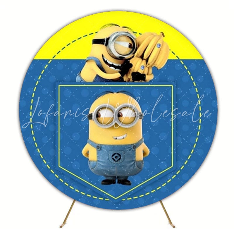 Minions Fun Adventure Round Backdrop For Cartoon Theme Event