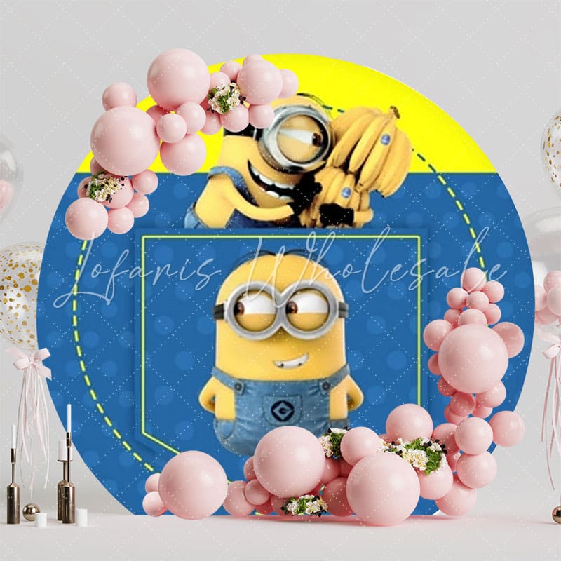 Minions Fun Adventure Round Backdrop For Cartoon Theme Event