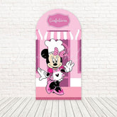 Minnie Bakery Sweet Pink Treat Arch Backdrop For Dessert Party Fun