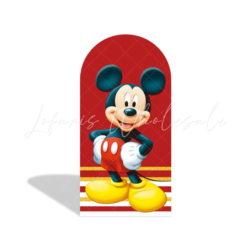 Minnie Mickey Cartoon Birthday Party Arch Backdrop Wall Cloth Cover