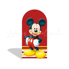 Minnie Mickey Cartoon Birthday Party Arch Backdrop Wall Cloth Cover