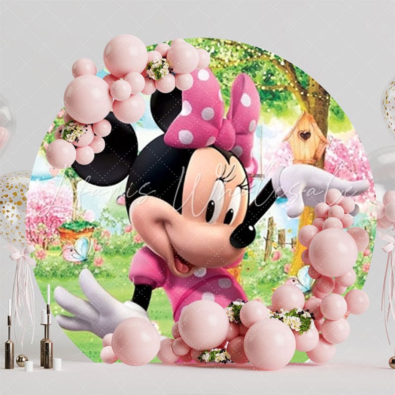 Minnie Mouse Classic Round Backdrop For Birthday Celebrations