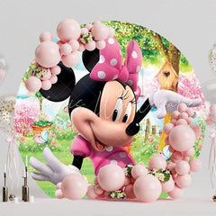 Minnie Mouse Classic Round Backdrop For Birthday Celebrations