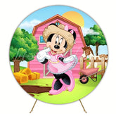 Minnie Mouse Farm Theme Round Backdrop For Country Party Decor