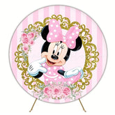 Minnie Mouse Inspired Cartoon Round Backdrop For Special Event